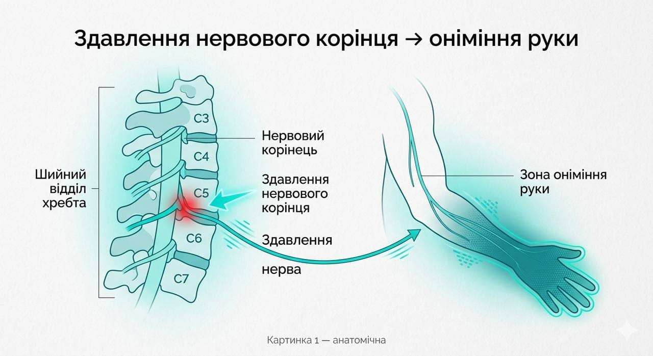 Біль у шиї та оніміння рук: симптоми спондилоартрозу та сучасні методи лікування